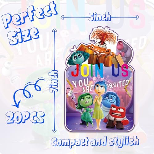 20 Packs Inside Out Birthday Invitation Cards