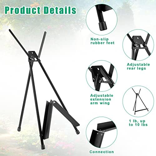 Xinnun 12 Pcs Adjustable Portable Tabletop Easel Display Stand Black