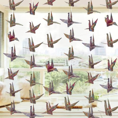 Boho Crane Paper Hanging Garland 3 Strings 52ft