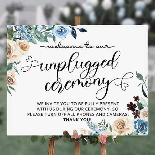 Welcome To Our Unplugged Wedding Sign Large