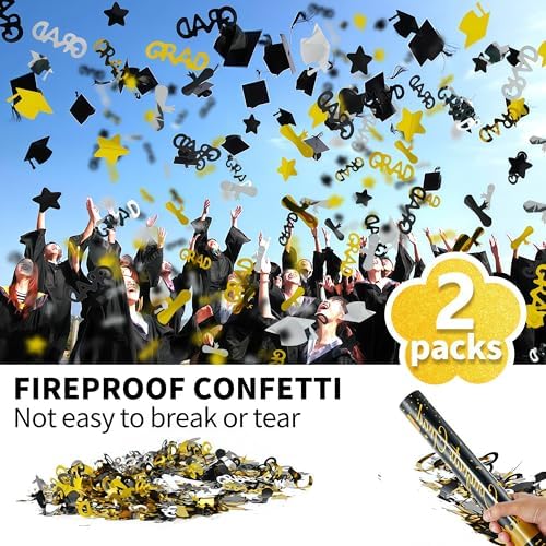 16 Inch Graduation Confetti Poppers 2 Pack