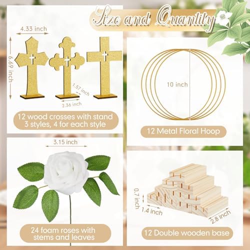 Wesiti 48 Pcs Baptism Centerpiece Table Decoration Set