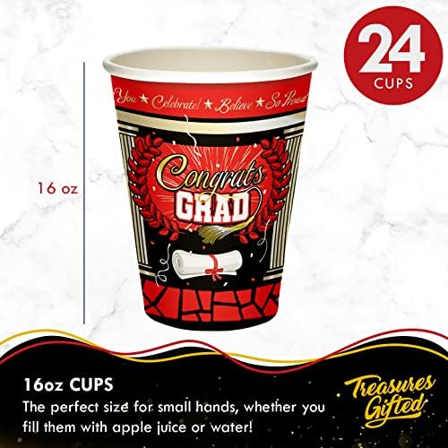 Treasures Gifted Red Graduation Decor Set for 24 Guests