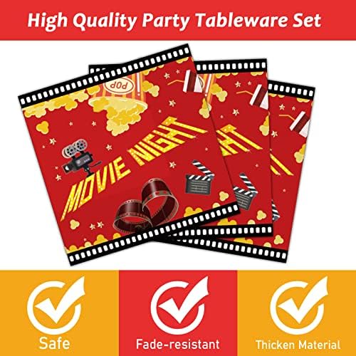 96 Pcs Movie Night Party Supplies Set for 24 Guests