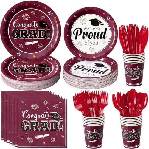 2025 Graduation Plates Napkins Set for 50 Guests