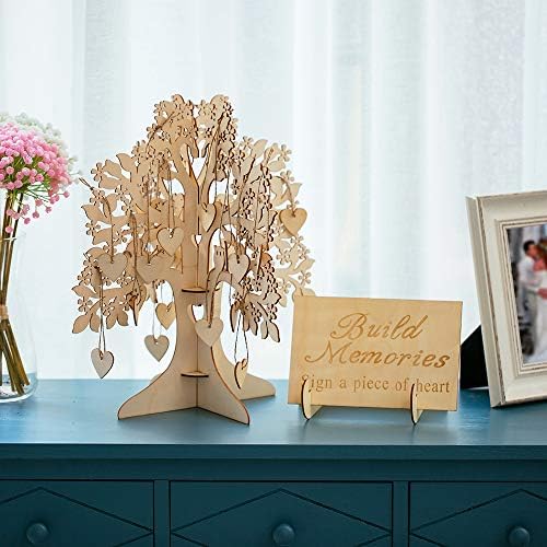 NUPTIO Rustic Guest Book Alternative with Heart Drop Box