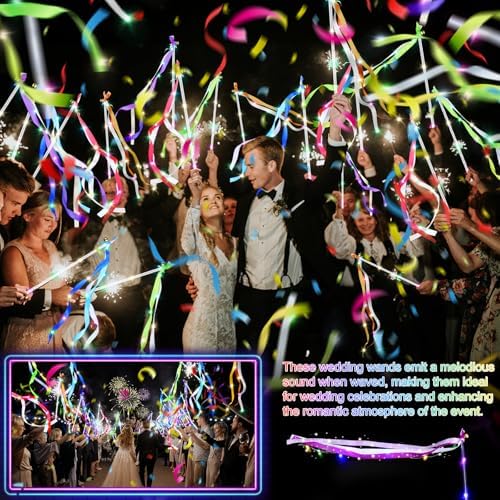 42 PCS LED Fairy Wands with Bells for Wedding and Party