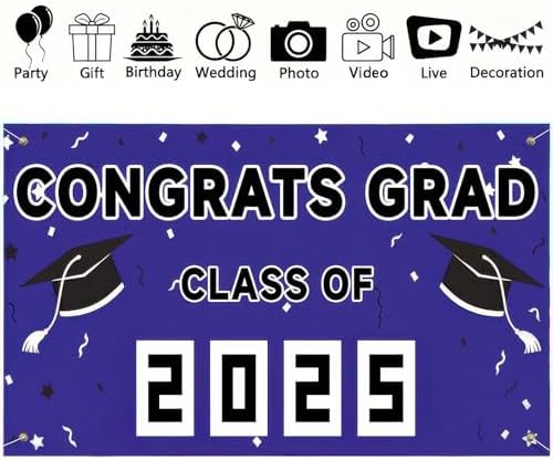 Graduation Banner Outdoor Decor 71x43 Inches