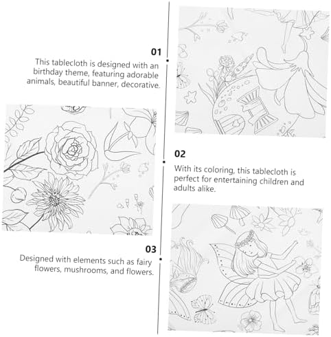 Uonlytech Birthday Fairy Theme Tablecloth Decor for Parties