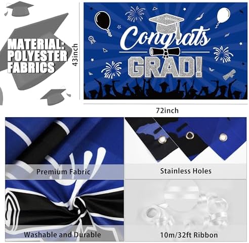 Blue Silver Graduation Party Decorations 2025