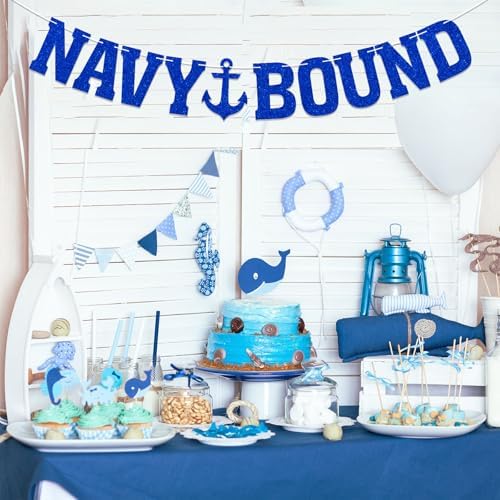 Navy Bound Banner - Army Party Decorations