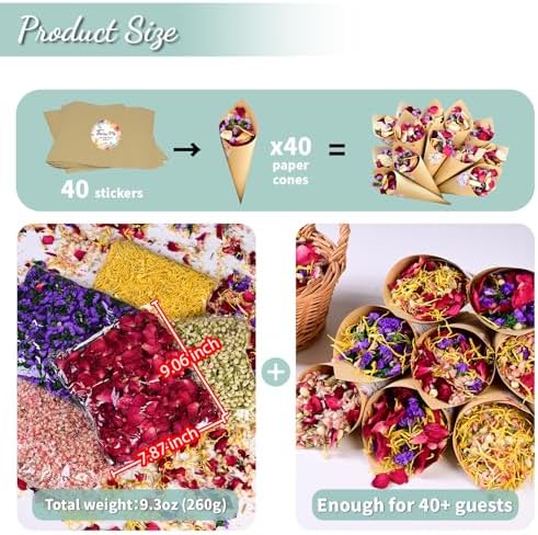Koceko 40 Cup Biodegradable Flower Petal Wedding Confetti Set