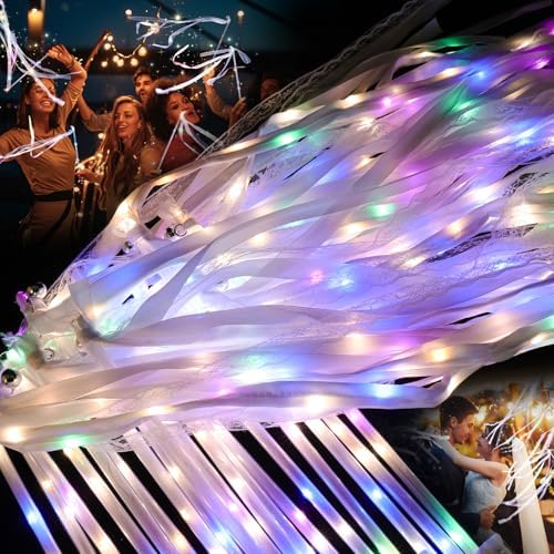 30 Piece LED Wedding Wands with Ribbons and Bells