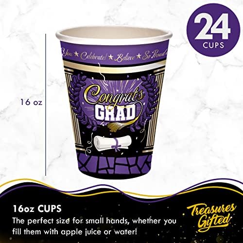 Treasures Gifted Purple Graduation Decor Set for 24 Guests