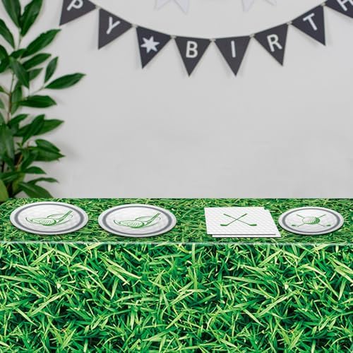 Golf Party Plates Napkins Tablecloth 62PCS Set