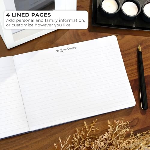 Skyline Funeral Guest Book - 738 Entries 129 Pages Hardcover 10x7 In Dark Blue