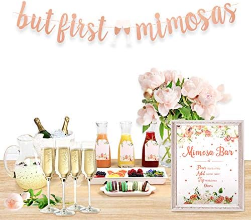 Rose Gold Mimosa Bar Decorations with Tassels