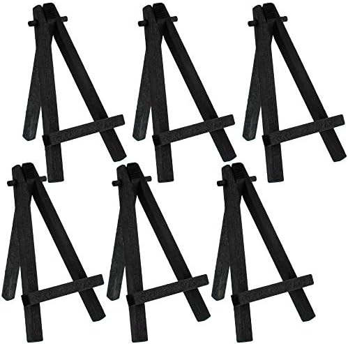 US Art Supply 8 High Small Black Wooden Easel 6 Pack
