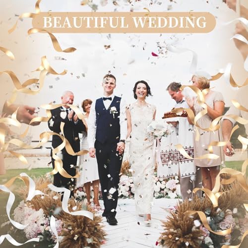 200 Pieces Ribbon Wedding Wand Sticks with Bells