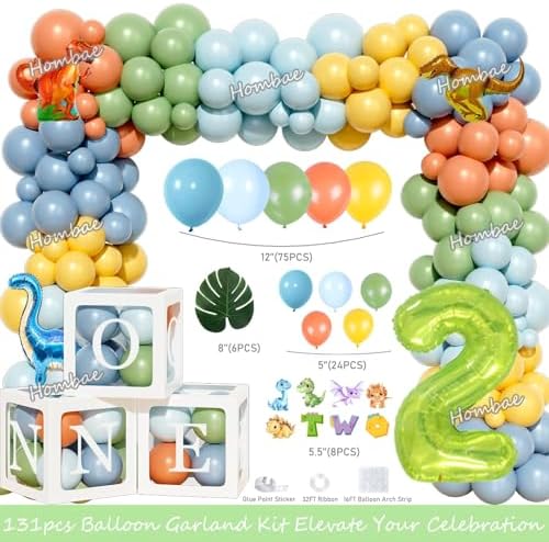 Fiesec Two Rex Birthday Decorations for Boys