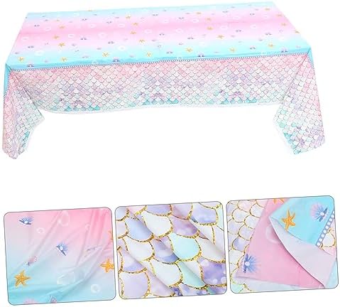 Disposable Mermaid Table Cover for Birthday Parties
