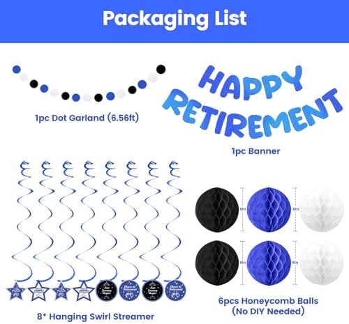 Happy Retirement Party Decorations for Men