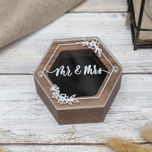 Rustic Wooden Ring Box for Wedding Day and Proposal
