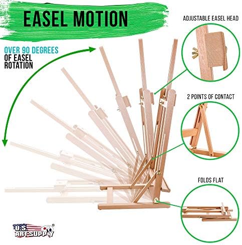 Us Art Supply 38 High Wooden H Frame Easel for Painting