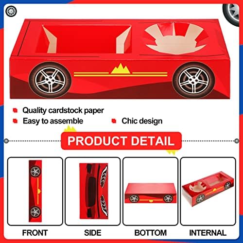 Lincia 12 Piece Race Car Food Boxes Party Supplies