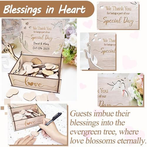 Heart-Shaped Wedding Guest Book with Tree of Life Frame