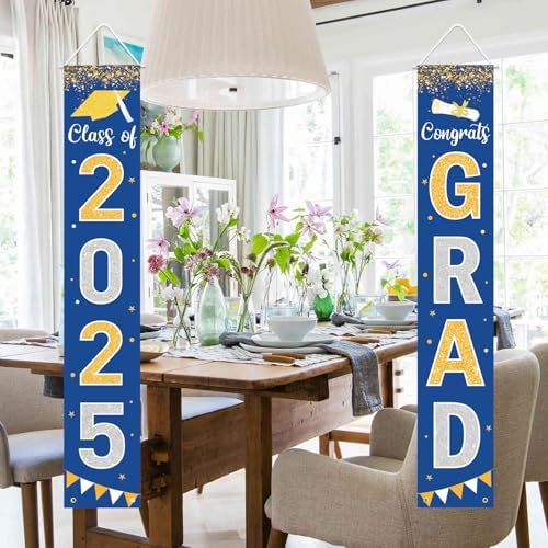 Class of 2025 Graduation Banner Blue Welcome Sign