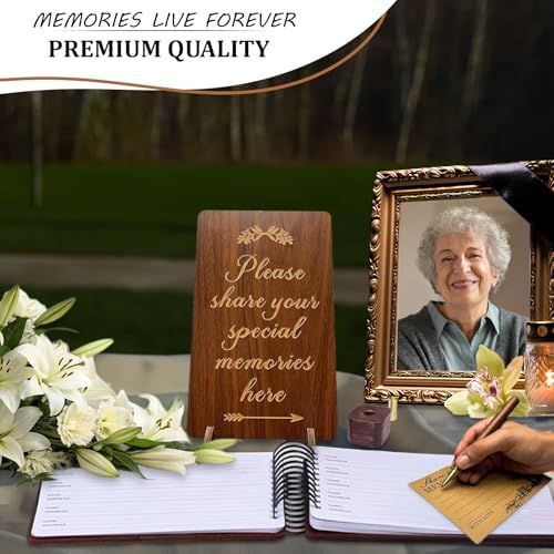 TEJSA Wooden Funeral Guest Book Set