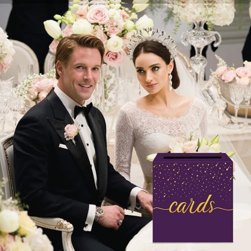Purple Card Box Wedding Party Storage Box