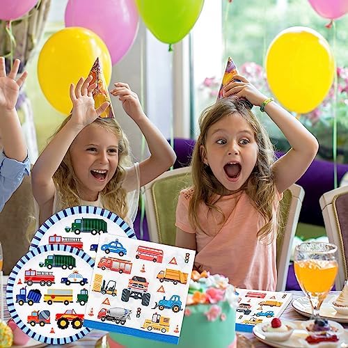 Traffic Cars Trucks Transportation Party Ware Set for 20 Guests