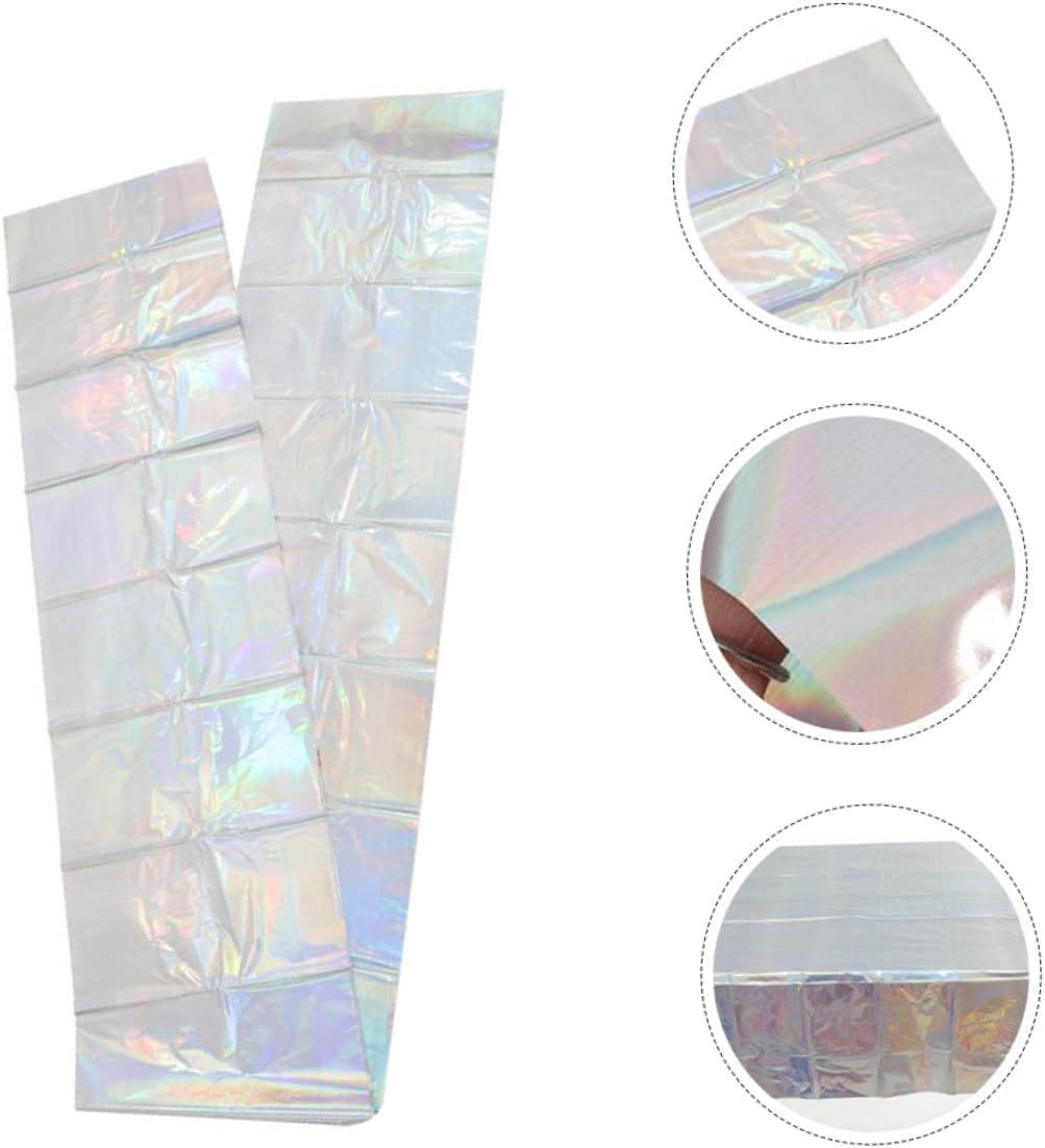 PRETYZOOM 2Pcs Iridescent Tablecloth Set for Birthday Parties