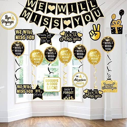 Zohokie Black Gold Farewell Party Decor Kit