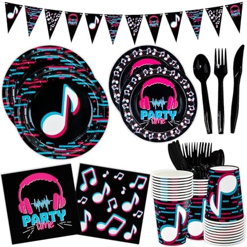 DYLIVeS 180 Pcs Music Party Decorations for Girls