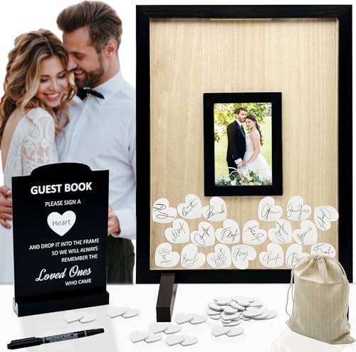 Wedding Guest Book Alternative Black Wood Frame