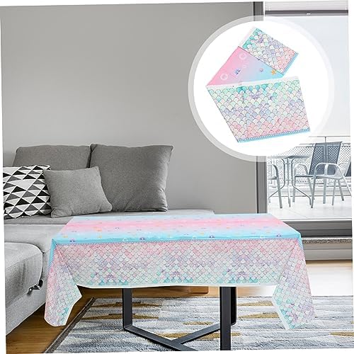 LIFKOME Mermaid Themed Disposable Tablecloth for Birthday Parties