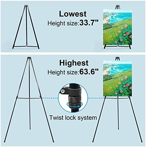 PUJIANG 63 Inch Adjustable Aluminum Easel Stand