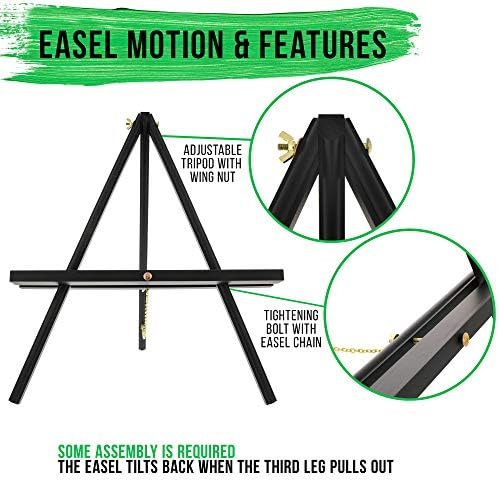 US Art Supply 16 Inch Black Wood Easel 4 Pack