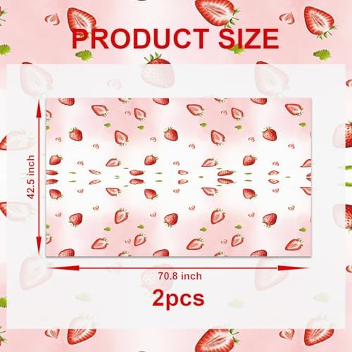 2pcs Strawberry Tablecloth for Birthday Parties