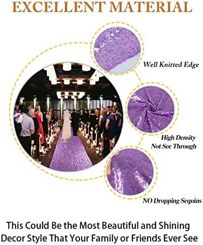 ShiDianYi Lavender Sequin Aisle Runner Wedding 15FT