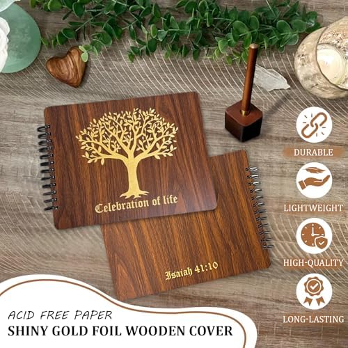 TEJSA Wooden Funeral Guest Book Set