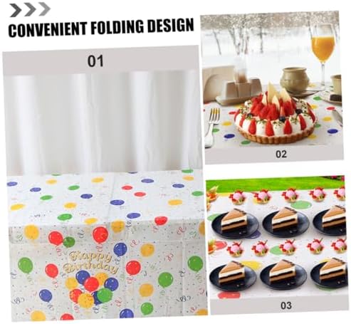 PRETYZOOM 2pcs Balloon Pattern Tablecloth for Birthday Parties