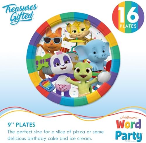 Treasures Gifted Word Party Birthday Decor Plates Napkins Set