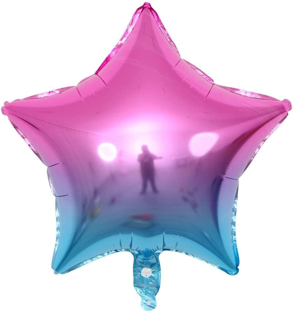 18 Inches Gradient Rose Star Shaped Foil Balloons 10pcs