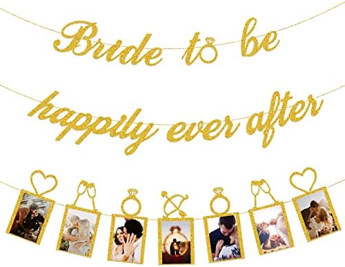 Concico Bridal Shower Decor Banners Kit Gold