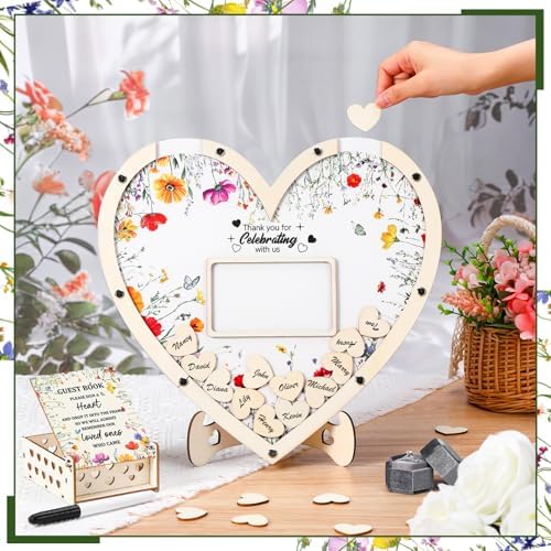 Chunful Wildflower Heart Guest Book Set