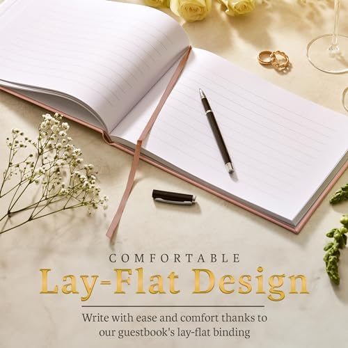 Promot Personalized Wedding Guest Book - Elegant Hardcover for Reception Baby Shower Birthday
